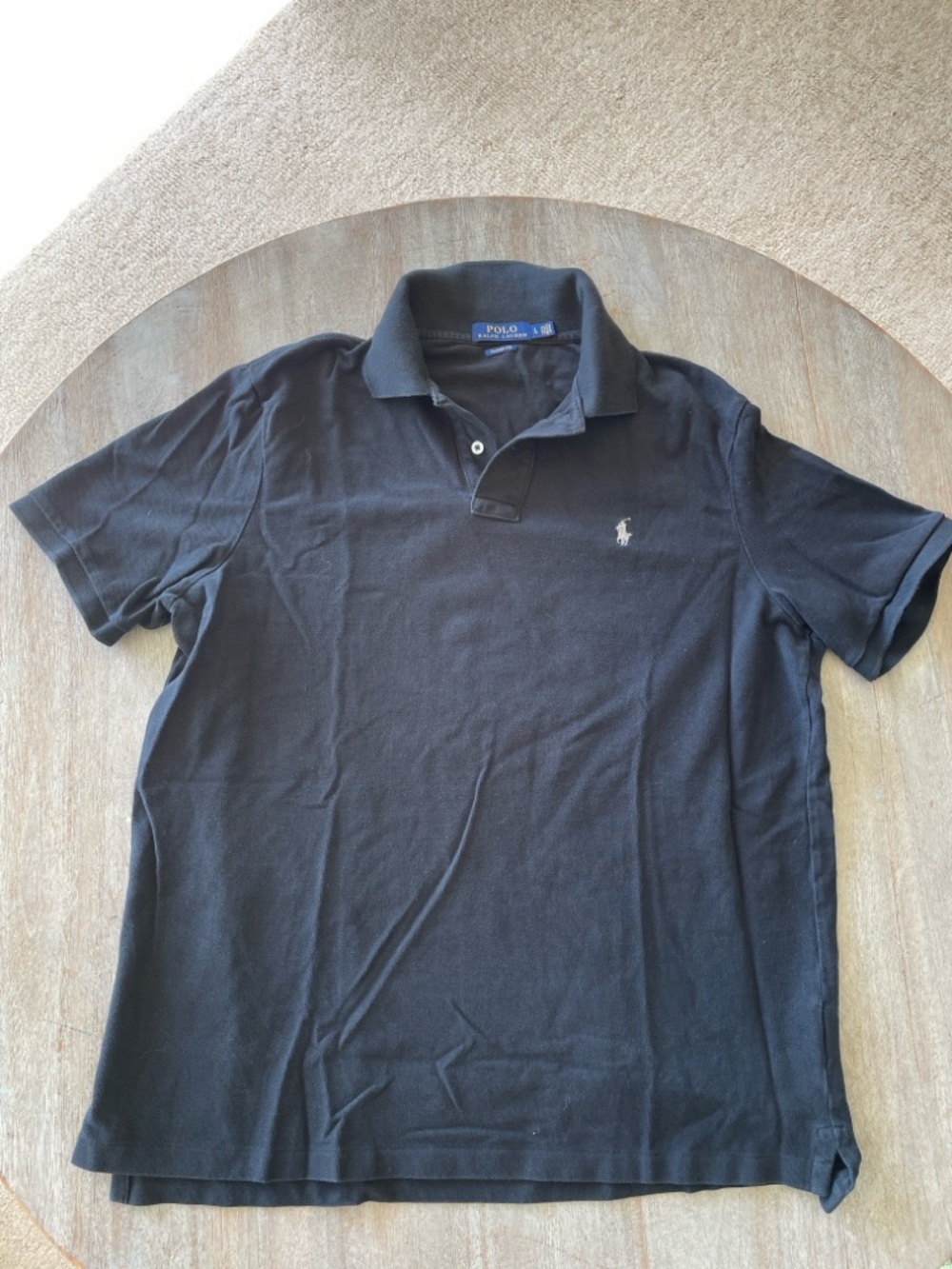 Polo by Ralph Lauren Black Short-Sleeve Cotton Polo with Embroidered Pony